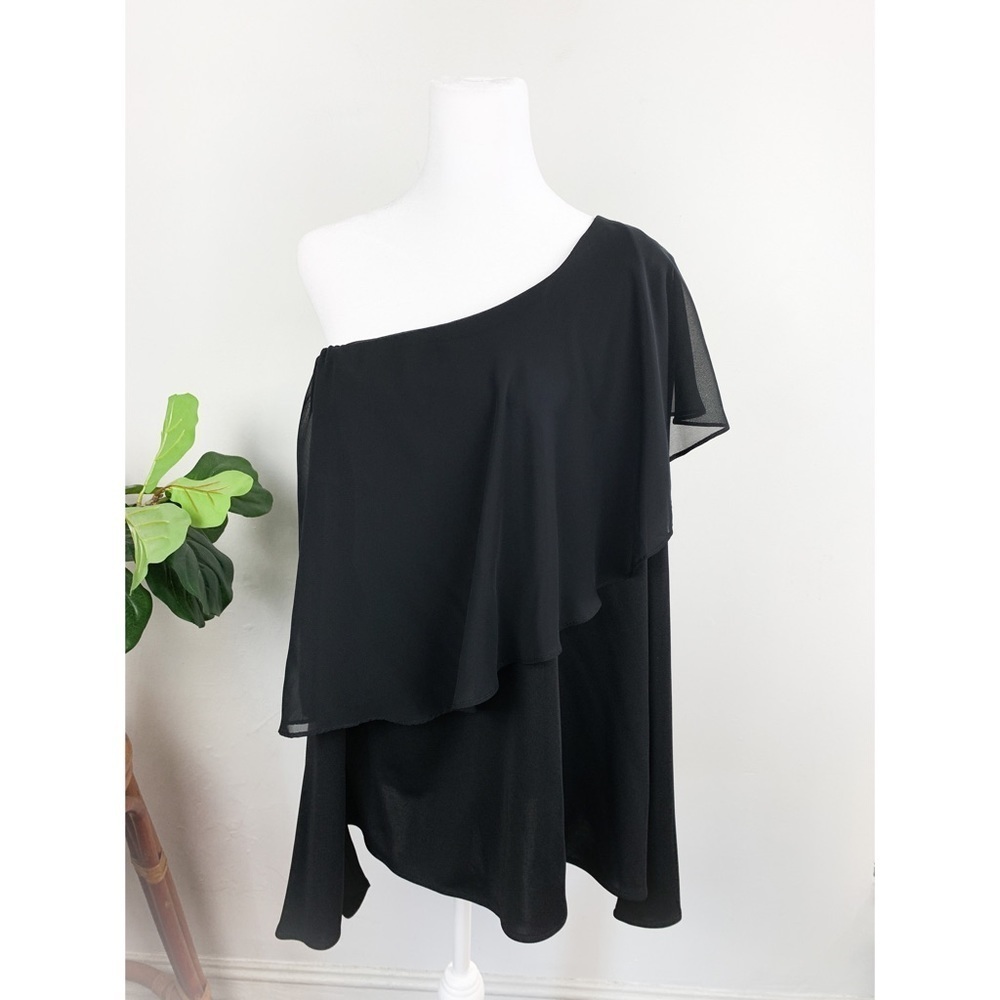 Paula Hian Black Asymmetrical Blouse